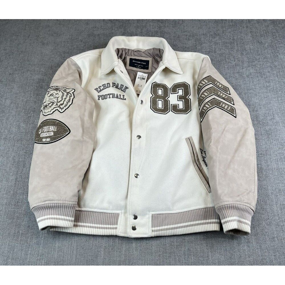 *NWT* Abercrombie & Fitch Echo Park Football Varsity Bomber Letterman Jacket (S) - Picture 2 of 16